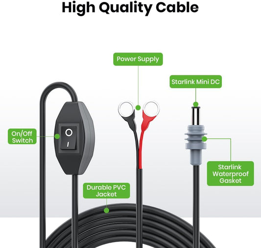Starlink Mini Power Cable with Switch 3M/10FT