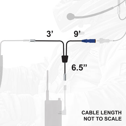 Car Harness for Rugged Handheld or Mobile Radios - Long - Offroad Wired - CLEARANCE