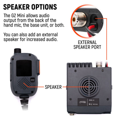 G2 Mini Radio Kit - 30W GMRS Compact Mobile Radio with Antenna