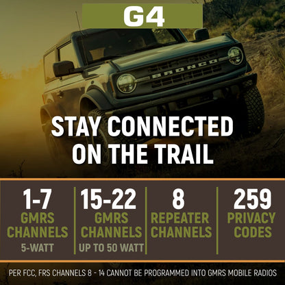 Jeep Wrangler TJ, LJ, JK, JKU and Rubicon Two-Way GMRS Mobile Radio Kit