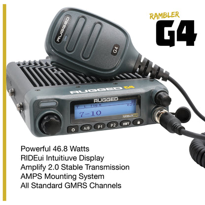 Jeep Wrangler TJ, LJ, JK, JKU and Rubicon Two-Way GMRS Mobile Radio Kit