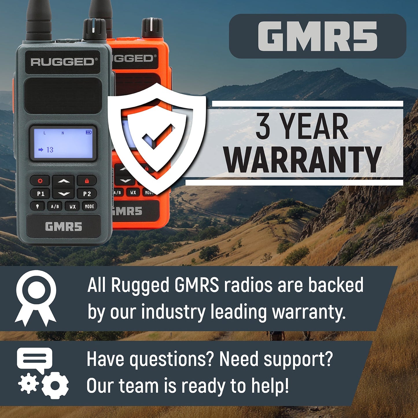 GMR5 - 5W GMRS Handheld Radio - 2 Pack