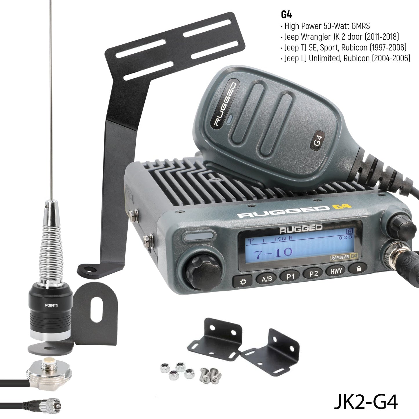 GMRS Mobile Radio Kit for Jeep Wrangler JK and JKU