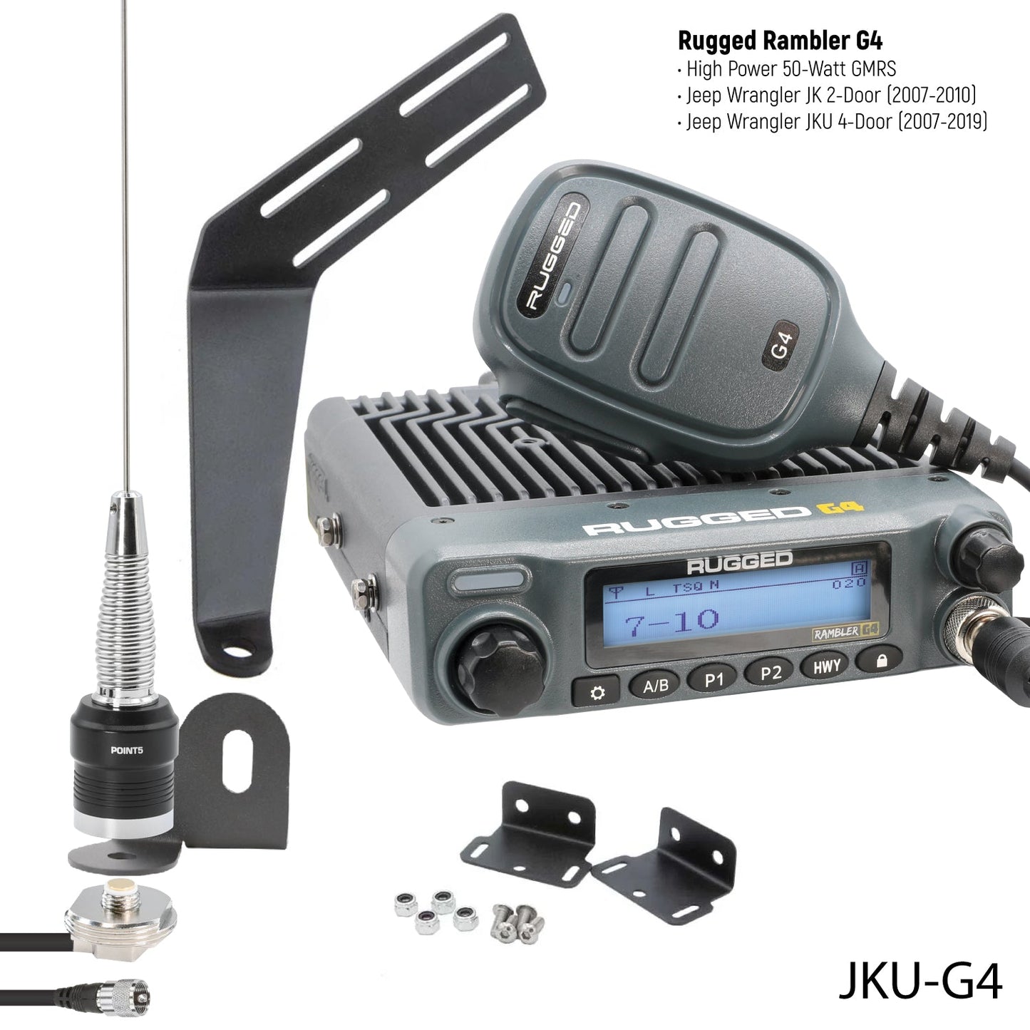 GMRS Mobile Radio Kit for Jeep Wrangler JK and JKU
