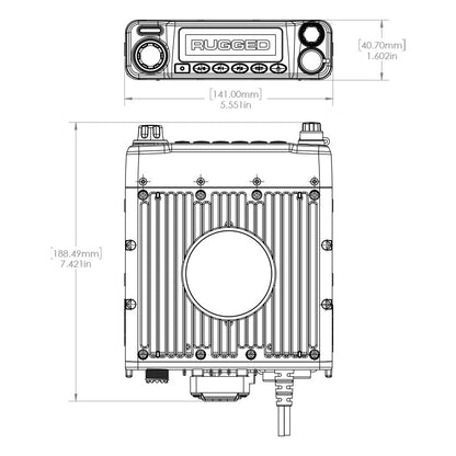 Radio Kit - Rugged M1 RACE SERIES Waterproof Mobile with Antenna - Digital and Analog