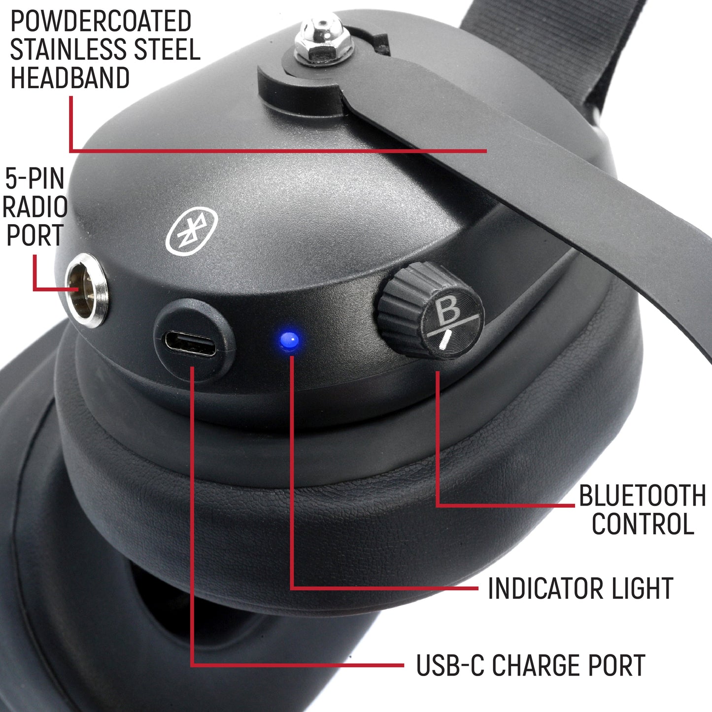 Bluetooth Headset for Cell Phones - 2-Way Radio Compatible (OTH and BTH)