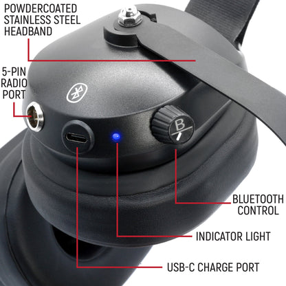 Bluetooth Headset for Cell Phones - 2-Way Radio Compatible (OTH and BTH)