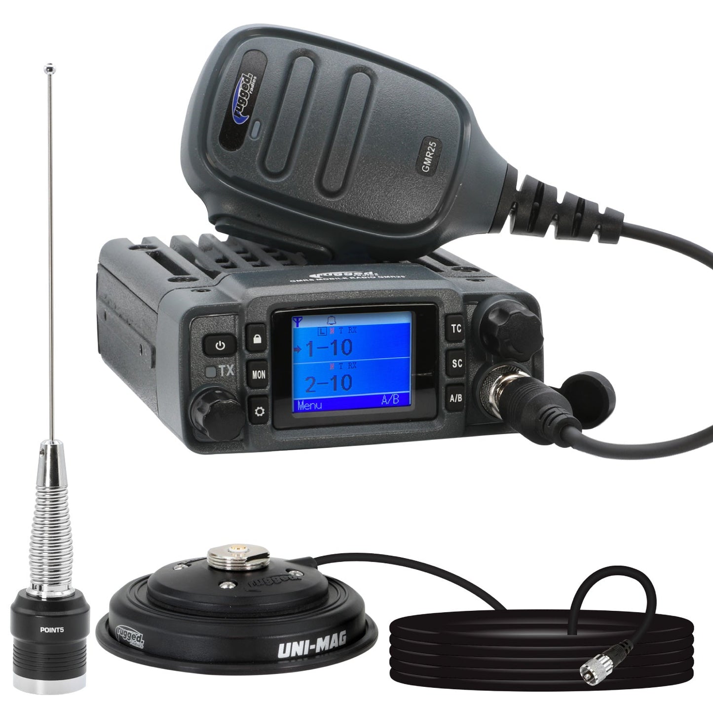 GMR25 Radio Kit - 25W Waterproof GMRS Mobile Radio with Antenna
